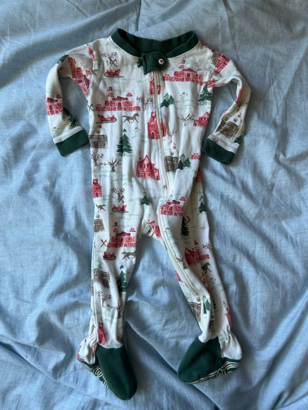 Burt’s Bees baby holiday/winter print sleeper